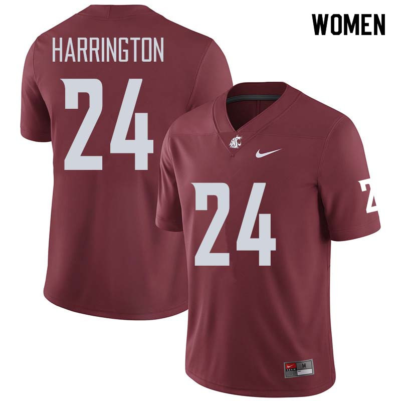 Women #24 Keith Harrington Washington State Cougars College Football Jerseys Sale-Crimson - Click Image to Close